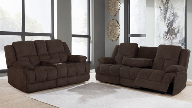 Coaster® Waterbury 2-Piece Brown Pillow Top Arm Power Living Room Set-0