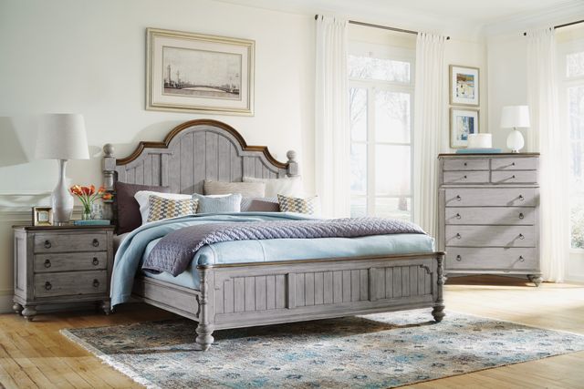 Flexsteel® Plymouth® Distressed Graywash King Bed Rails-2