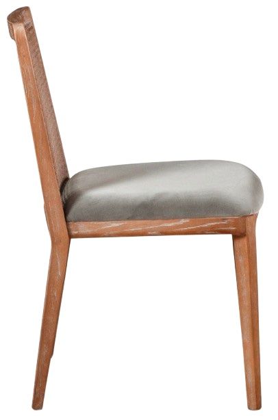 Home Trends & Design Grosvenor Simone Gray Velvet/Natural Dining Chair-2