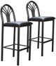 Linon Soleil 2-Piece Black Vinyl Metal Barstool Set-0