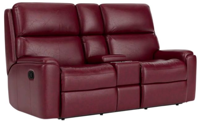 Flexsteel® Customizable Rio Leather Manual Reclining Loveseat with Console-1