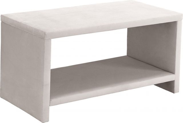 Meridian Furniture Cleo Cream Velvet Nightstand-0