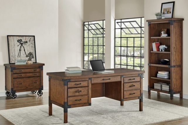 Martin Furniture Addison Auburn Half Pedestal Desk-1