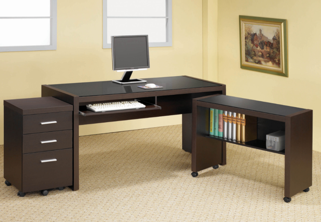 Coaster® Skylar 3-Piece Cappuccino Desk Set-0
