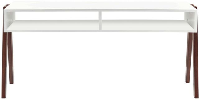 Adesso® Laurel White Coffee Table with Walnut Legs-1