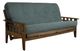 Kodiak Furniture Tucson Linen Aqua/Rustic Walnut Full Futon with Mattress-0