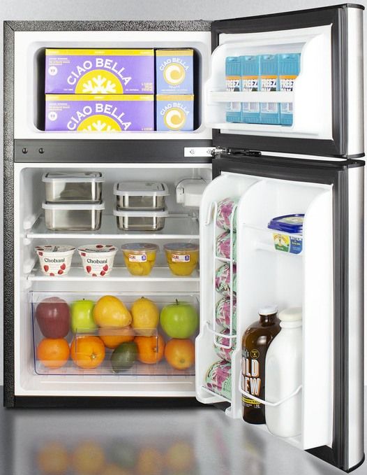 Summit® 19" 3.2 Cu. Ft. Stainless Steel Compact Top Freezer Refrigerator-3