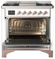 Ilve® Majestic III 36'' Custom Pro Style Dual Fuel Natural Gas Range with Triple Glass Door and Copper Trim-1