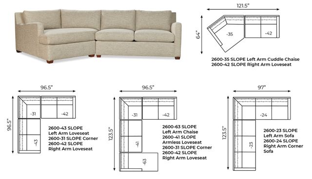 Huntington House 2-Piece Slope Curved Left-Arm Facing Sectional and Cuddle Chaise-3
