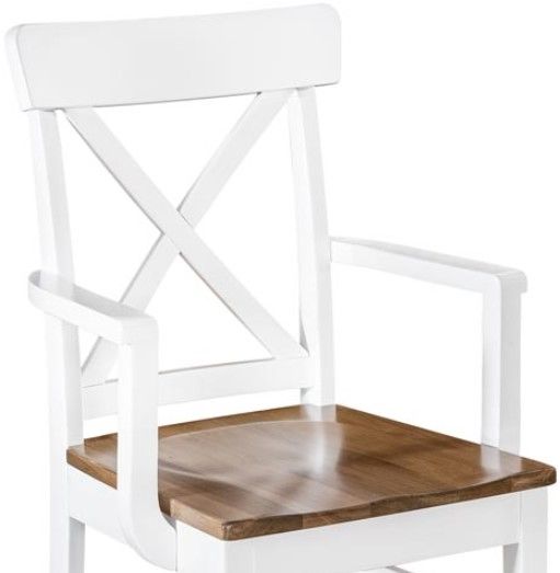 Urban Collections by Yutzy Woodworking Braxton Brown/White Dining Arm Chair-1