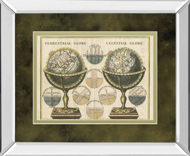 Classy Art Antique Globes by Wild Apple Portfolio Mirror Framed Wall Art-0