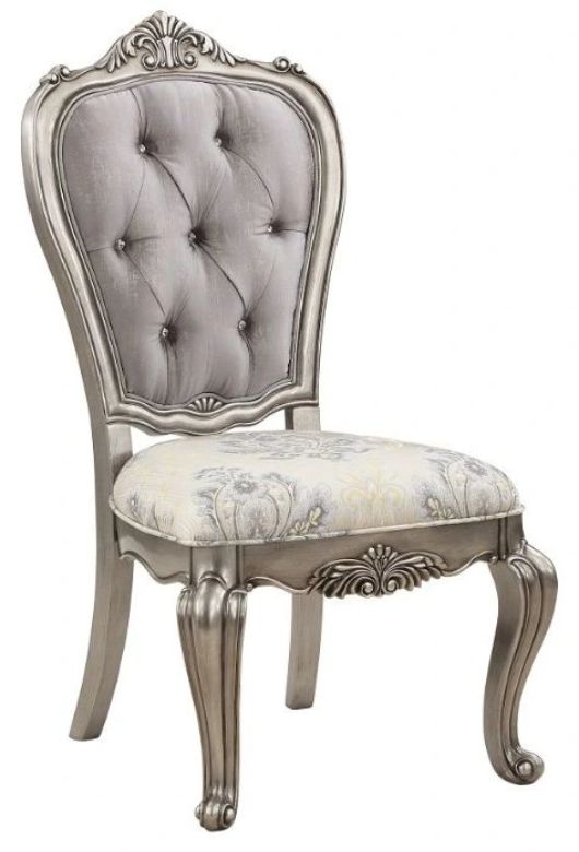 ACME Furniture Ariadne 2-Piece Antique Platinum/Beige Side Chair Set-0
