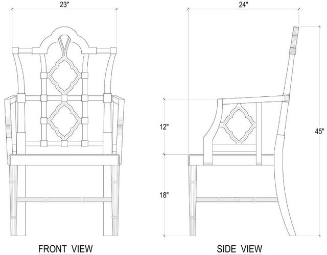 Bramble Customizable Chinois Arm Chair-2
