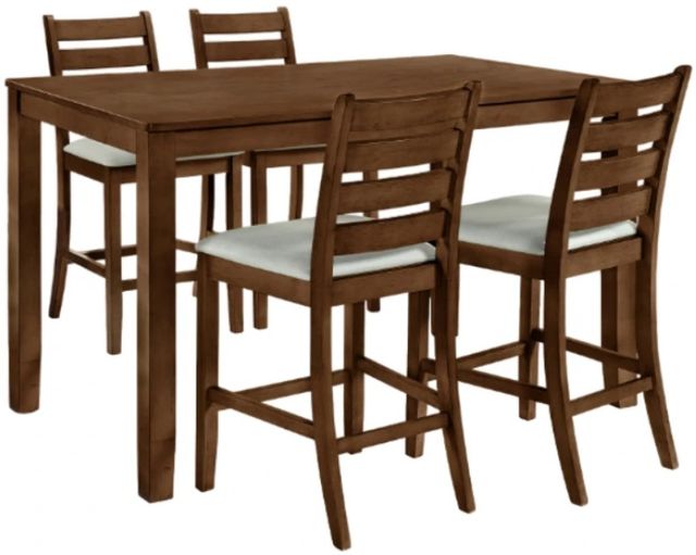 New Classic® Home Furnishings Pascal 5-Piece Walnut 60" Counter Dining Set-0