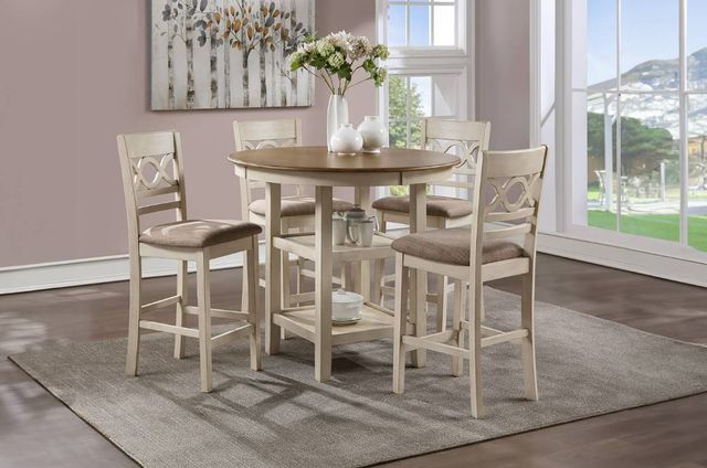 New Classic® Home Furnishings Cori 5-Piece Bisque/Brown Counter Height Dining Set-1