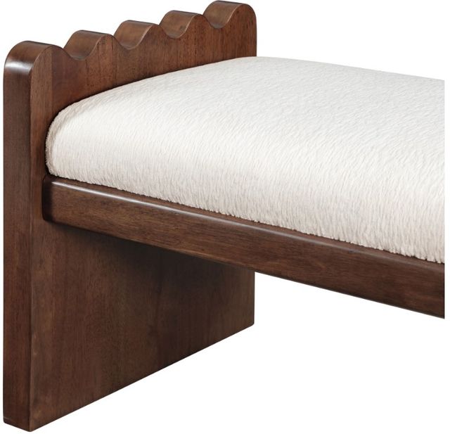 Meridian Furniture Sonia Cream/Walnut Bench-2