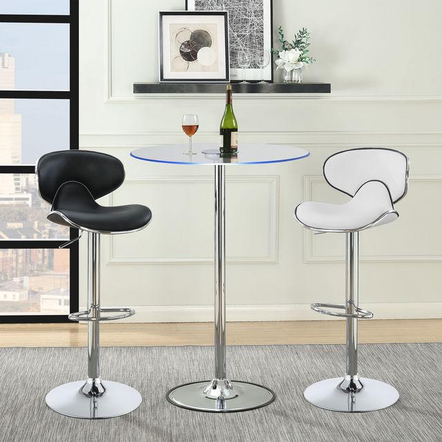 Coaster® Edenton 2-Piece Black/Chrome Upholstered Adjustable Stools-5