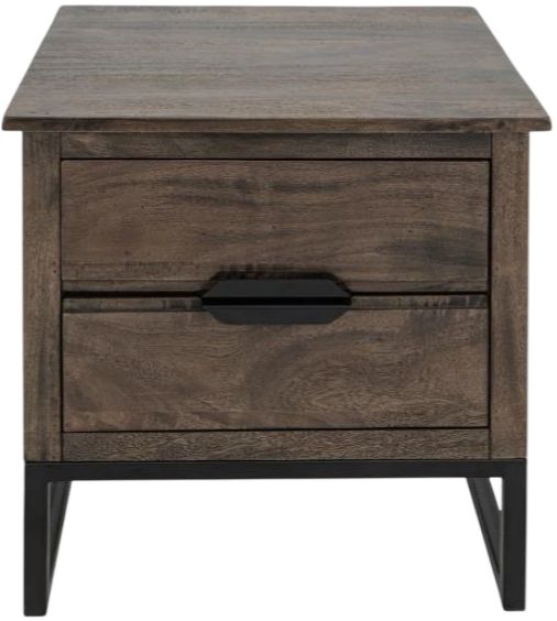 International Furniture Direct Dark Mita Stained Dark End Table-3