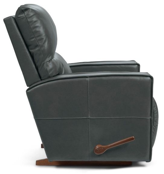 La-Z-Boy® Maddox Slate Leather Manual Rocking Recliner-2