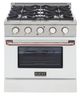 Kucht Professional KNG Series 30" Stainless Steel Pro Style Natural Gas Range with White Door and Rose Gold-0