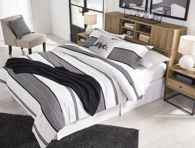 Signature Design by Ashley® Thadamere 3-Piece Light Brown Queen Storage Headboard Set-3