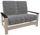 Telescope Casual Leeward Agra Classic/Desert Fabric/Polymer Outdoor MGP Cushion Hidden Motion Loveseat with Chestnut Rustic Polymer Arms-0