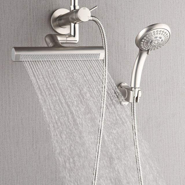 Forno Acqua AcquaFALL Mini Brushed Nickel 8" Retrofit Shower System 1.8 GPM-1
