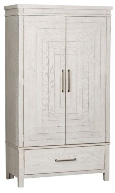 Liberty Furniture Modern Farmhouse Flea Market White Armoire