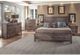American Woodcrafters 2800 Aurora Weathered Grey King Complete Sleigh Bed with Storage Footboard-1