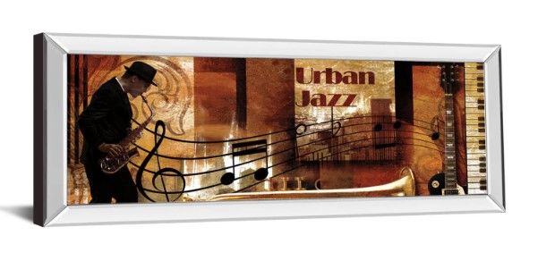 Classy Art Urban Jazz by Robert, P. Mirrored Frame Wall Art-1