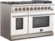 FORNO® Capriasca 48" Stainless Steel Pro Style Gas Range with White Door-1