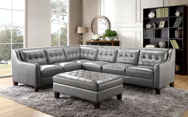 Leather Italia™ Cambria Malibu Gray Armless Chair-2
