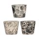 A & B Home 3-Piece Black/White Floral Garden Planter Set-0