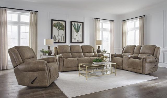 Corinthian Furniture Burr Ridge Hazelnut Power Reclining Sofa-1