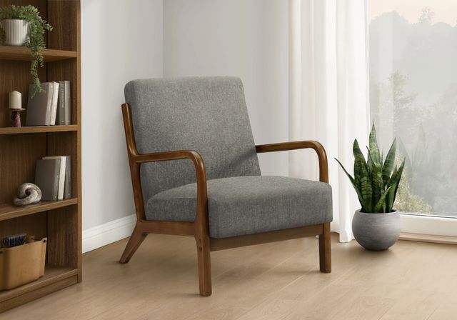 Monarch Specialties Inc. Grey/Walnut 34" Accent Chair-1