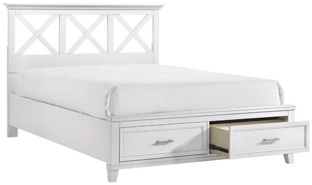 Bernards Nova II White King Panel Storage Bed-0