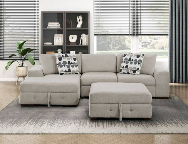 Homelegance® Raife 3-Piece Taupe Left-Arm Facing Sectional with Chaise and Ottoman-1
