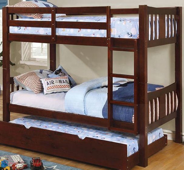 Furniture of America® Cameron Dark Walnut Twin/Twin Bunk Bed-0