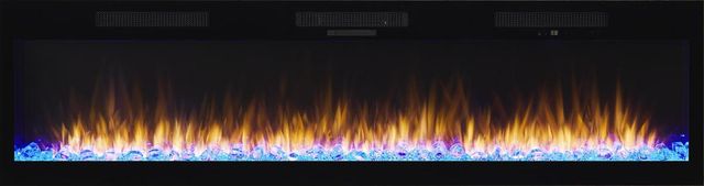 Bernards Black 74" Firebox with Crystals-1