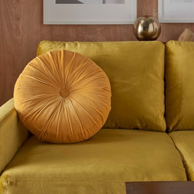 Nourison Home™ Lifestyles Yellow Round Throw Pillow-1