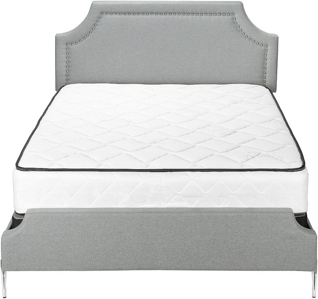 Monarch Specialties Inc. Grey Linen Queen Bed-1