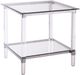 Mazin Furniture Lyrica Clear Glass Square End Table with Acrylic Legs-0