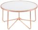 ACME Furniture Alivia White Frosted Glass Top Coffee Table with Rose Gold Base-0