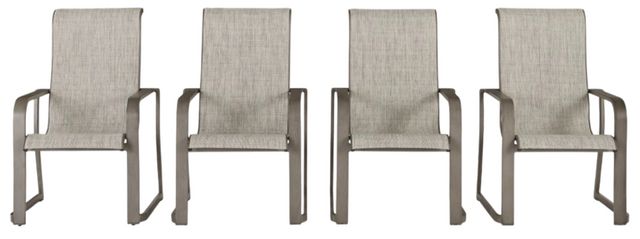 Beach Front Outdoor Sling Arm Chair (set of 4) - Beige Beach Front Outdoor Sling Arm Chair (set of 4) - Beige