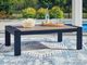 Signature Design by Ashley® Mabry Shores Driftwood Aluminum Outdoor Cocktail Table with Navy Blue Base-1
