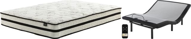 Sierra Sleep® by Ashley® Chime 2-Piece 10" Hybrid and Good Adjustable Base Queen Mattress Set