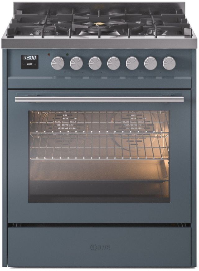 Ilve® Professional Plus II Series 30" Blue Gray Pro Style Dual Fuel Range-0