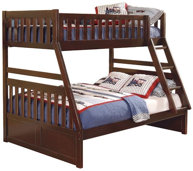 Homelegance® Rowe Dark Cherry Twin/Full Bunk Bed-2