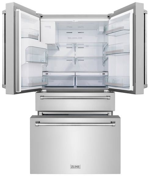 ZLINE 36" 21.6 Fingerprint Resistant Stainless Steel Counter Depth French Door Refrigerator -1