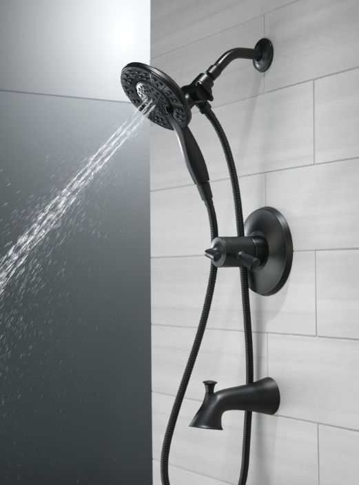 Delta Kayra® Monitor® 17 Series Matte Black Two-in-One Tub and Shower Trim-2